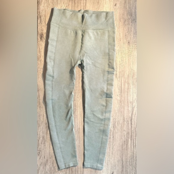 Harmony and Balance Green Ribbed Leggings Size Small - Picture 1 of 4